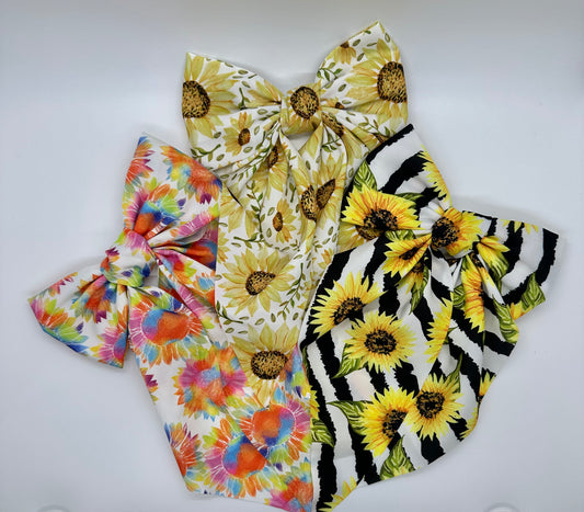 Sunflower Fabric Bow