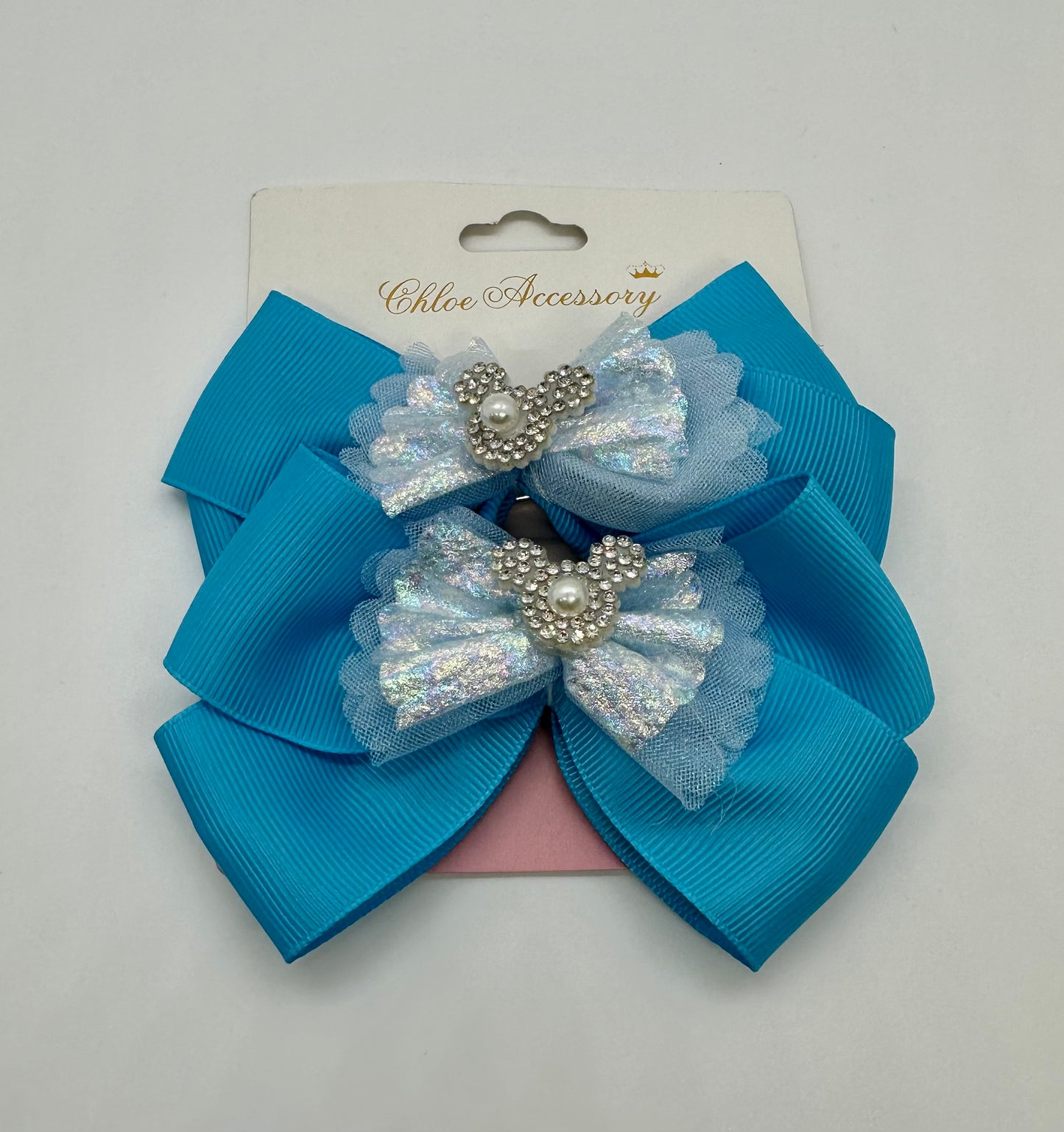 Girly Solid Bow with Shimmer Pairs