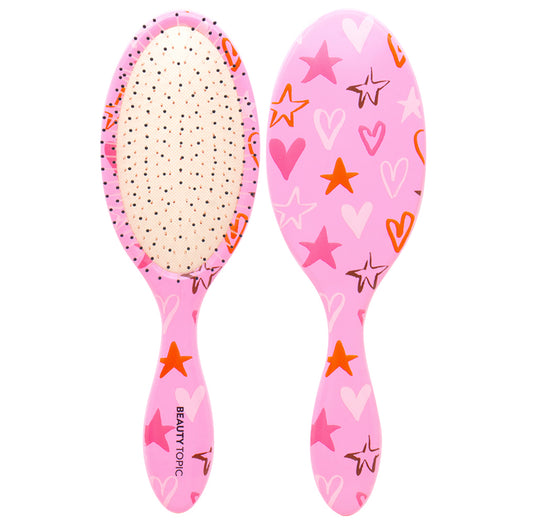 Beauty Topic Detangler Hair Brush - Pink Star/Heart