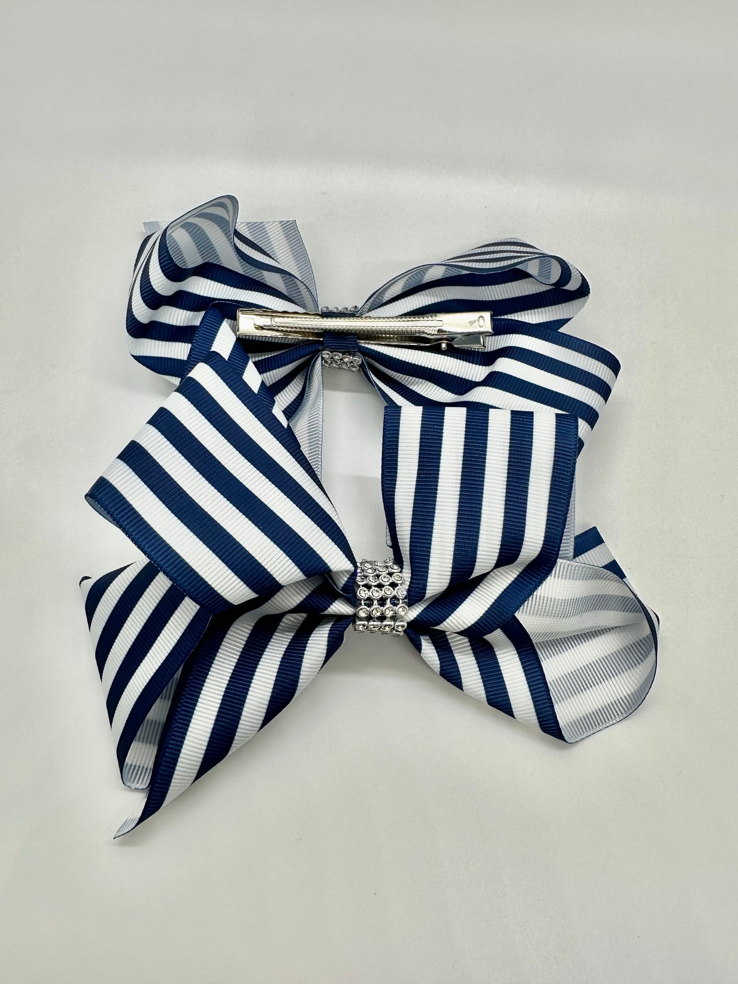 Navy Pattern Hair Bow