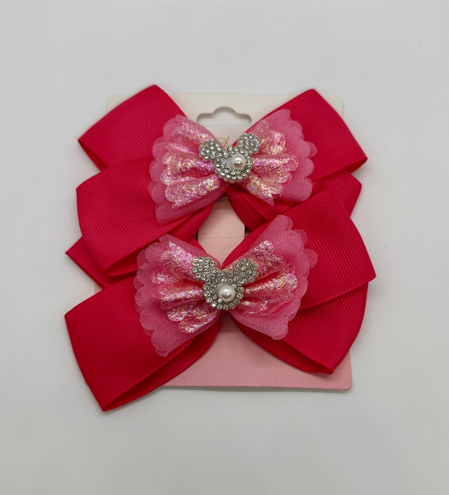 Girly Solid Bow with Shimmer Pairs