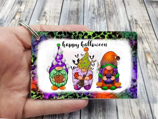 Halloween Gnome Trio PVC Keychain