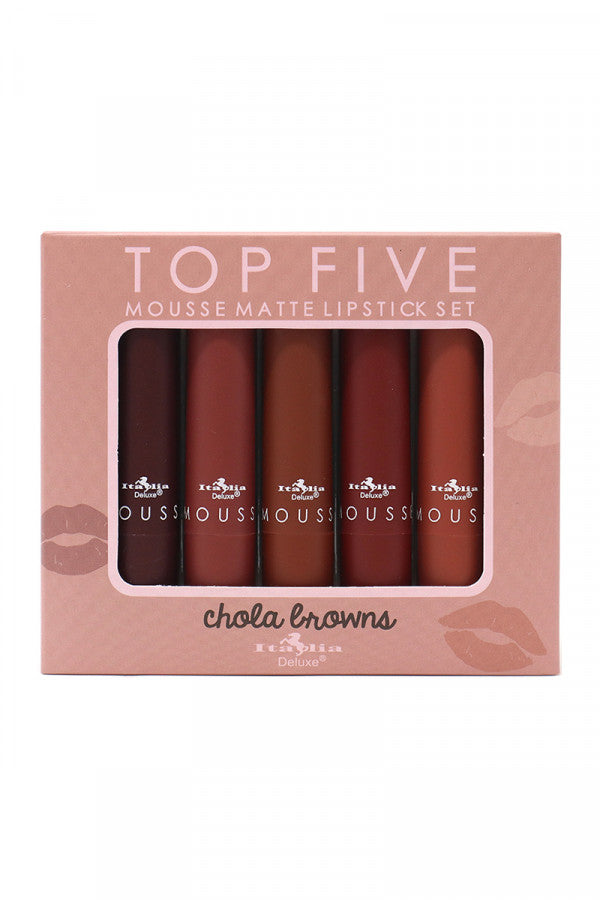 Italia Deluxe Top Five Mouse Matte Lipsticks Chola Browns