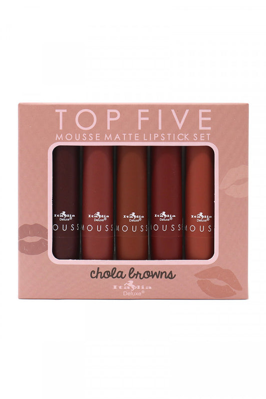 Italia Deluxe Top Five Mouse Matte Lipsticks Chola Browns