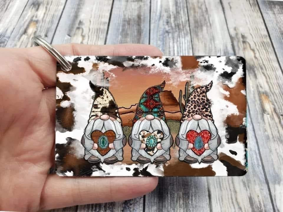 Western Gnome PVC Keychain