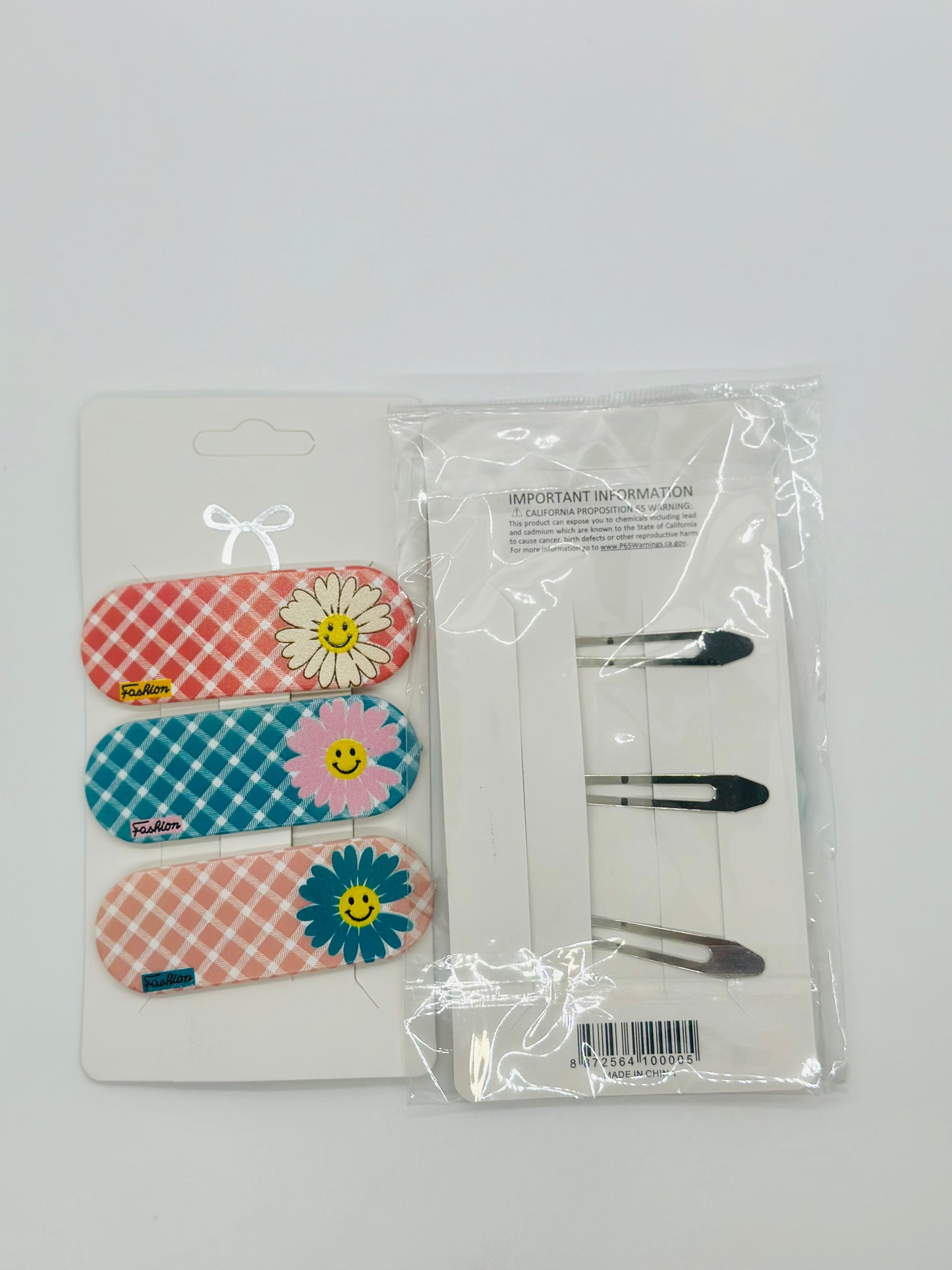 Happy Flower 3pc Hair Barrettes