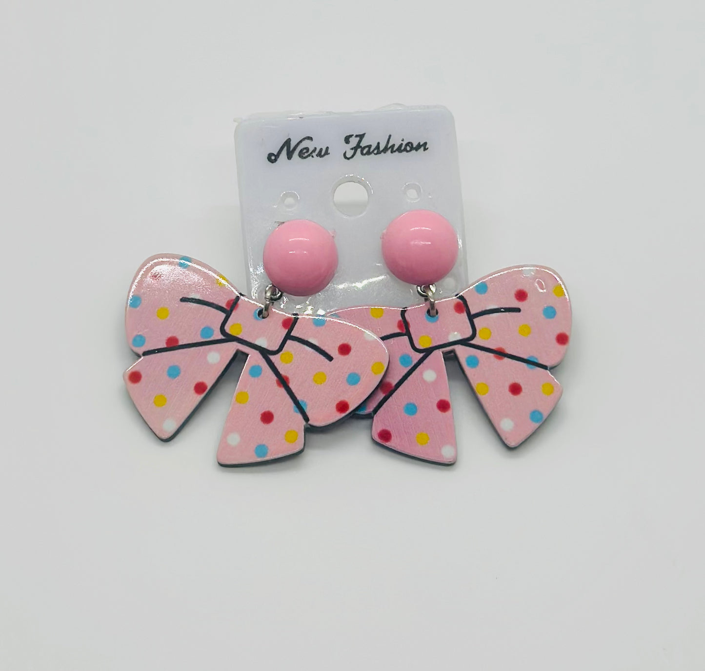 Acrylic Cheer Bow Earrings