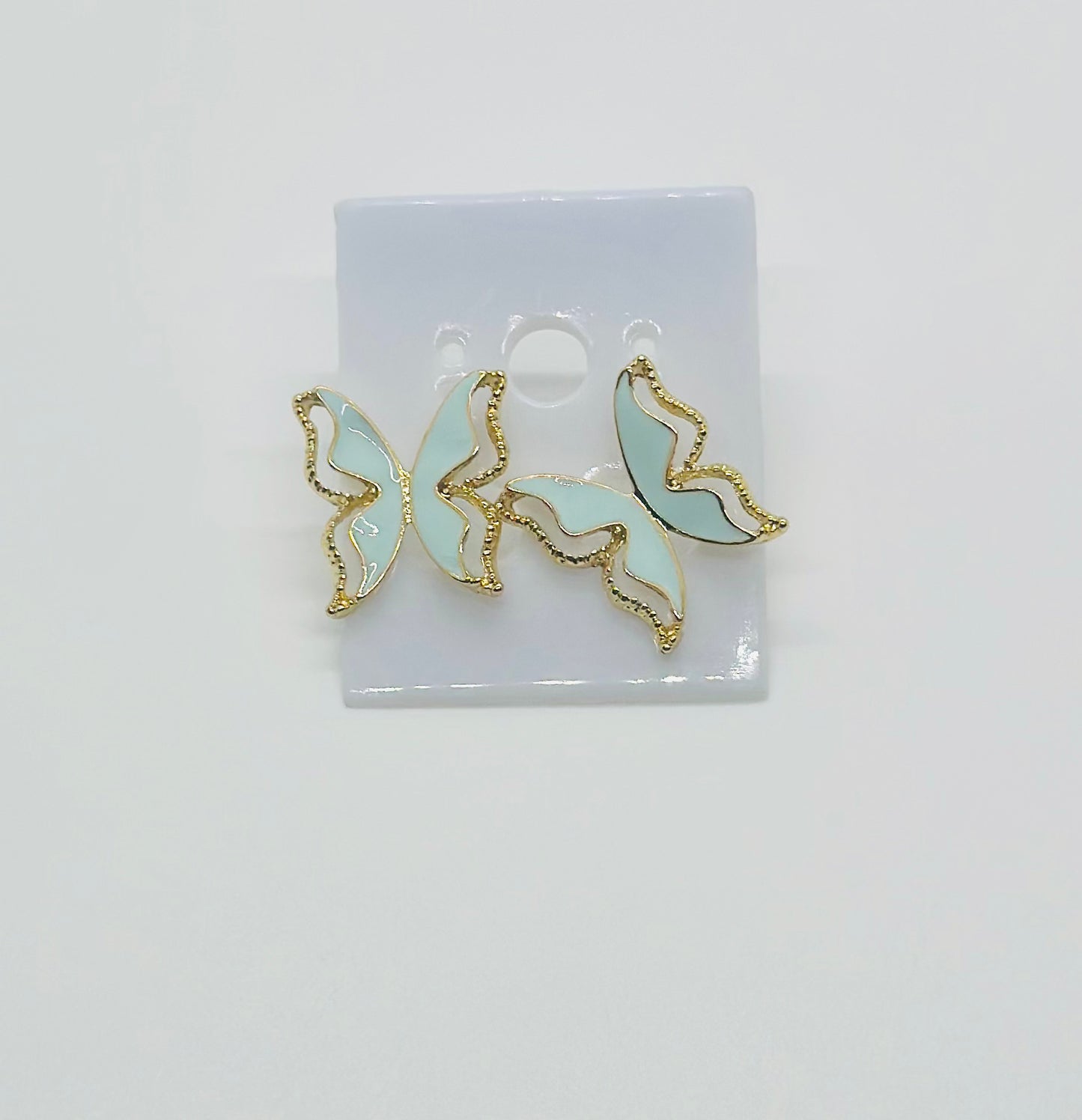 Tiff Blue Butterfly Stud Earrings