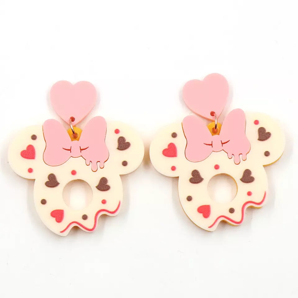 Cupcake Heart Mouse Earrings