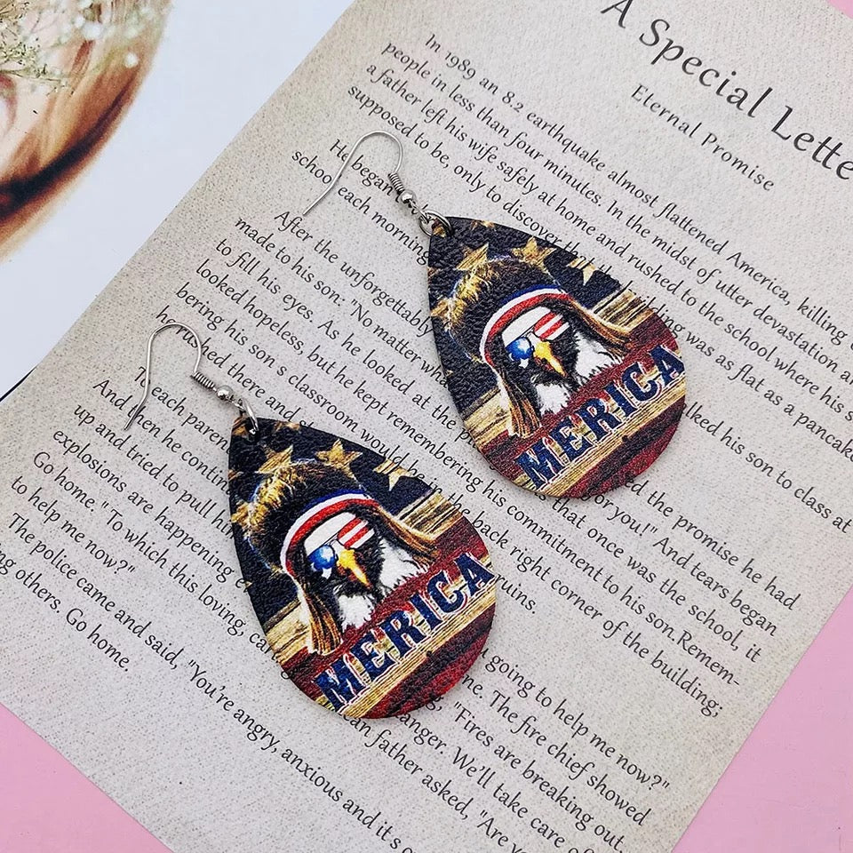 Merica Leather Earrings