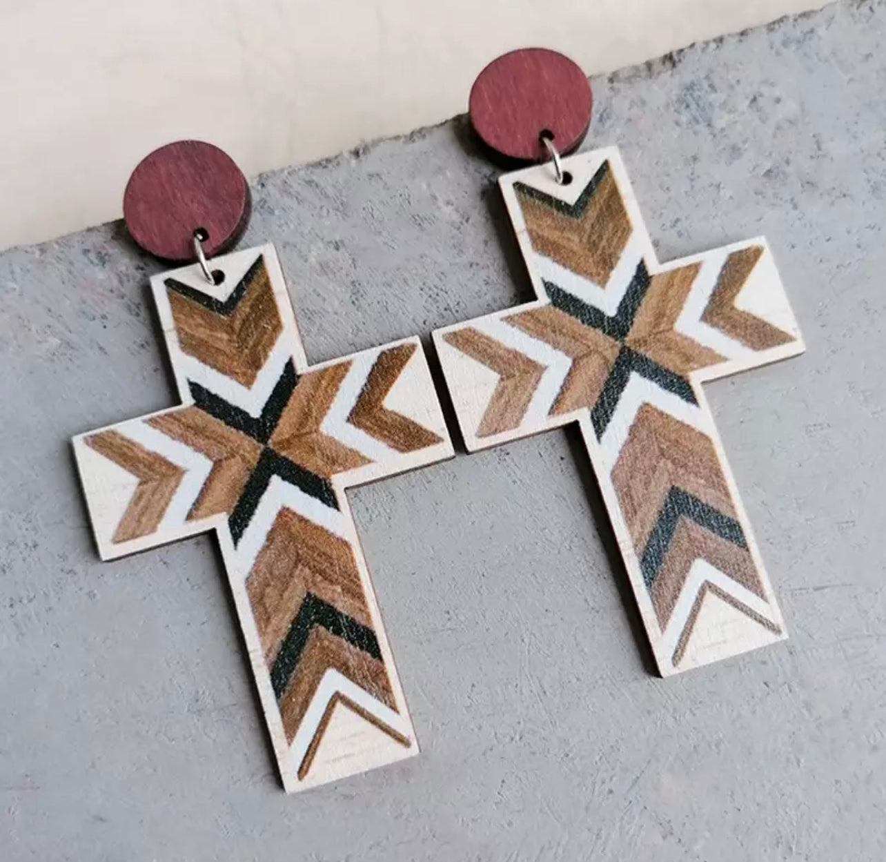 Aztec Wooden Earrings