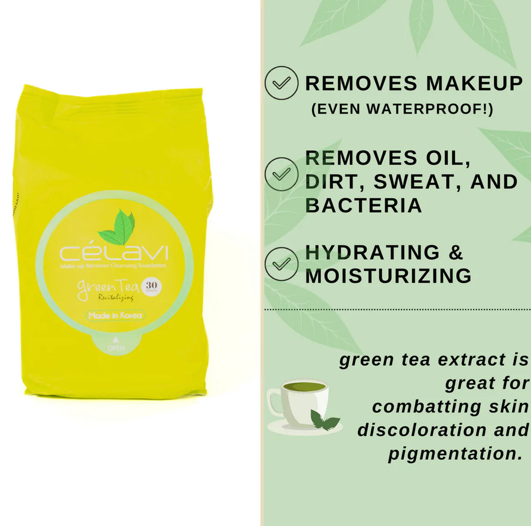 Célavi Green Tea Makeup Remover Wipes