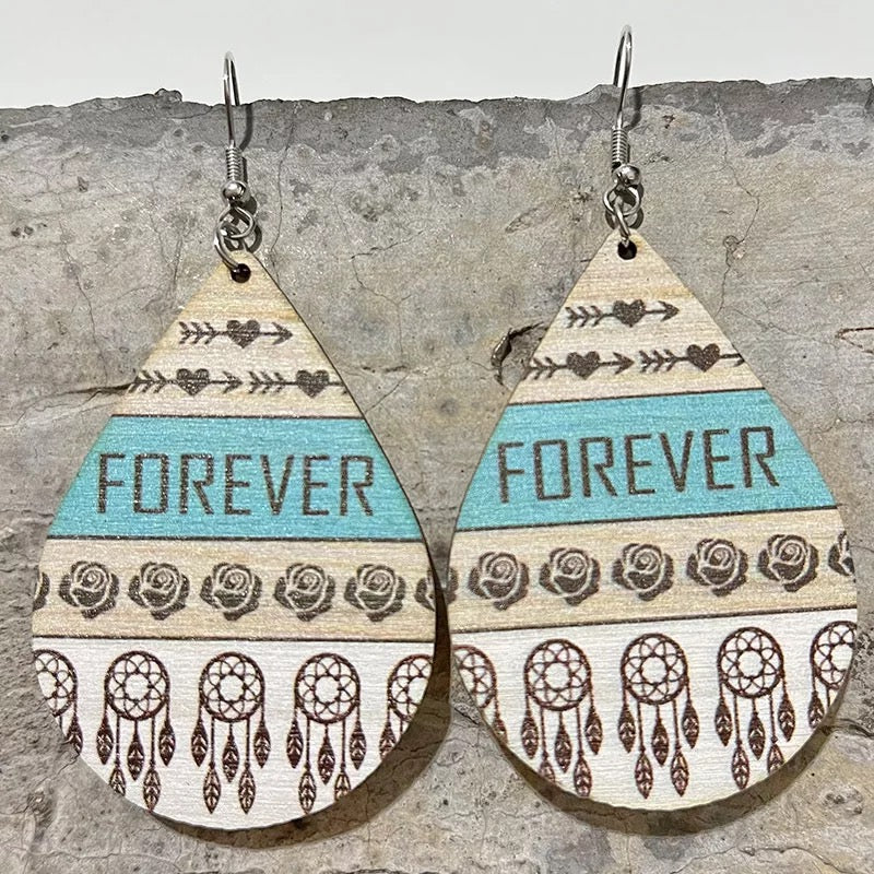 Forever Dreamcatcher Wooden Earrings