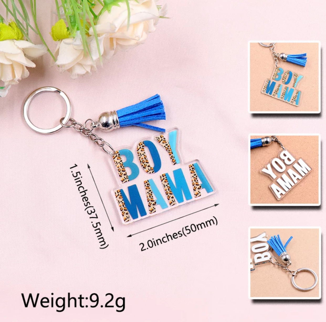 Boy Mama Tassel Keychain