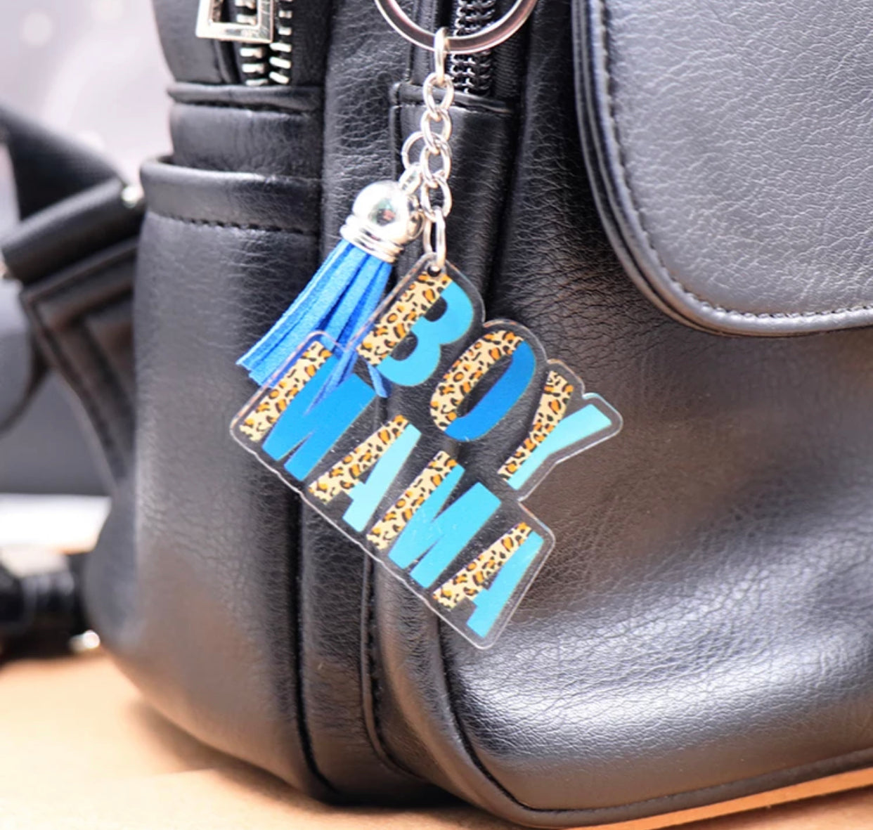 Boy Mama Tassel Keychain