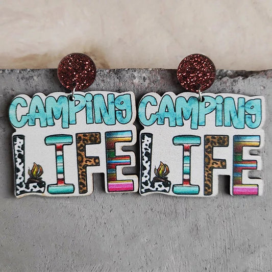 Chic Camping Life Wooden Earrings