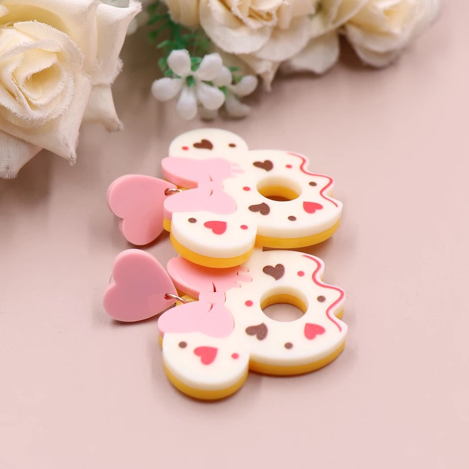 Cupcake Heart Mouse Earrings