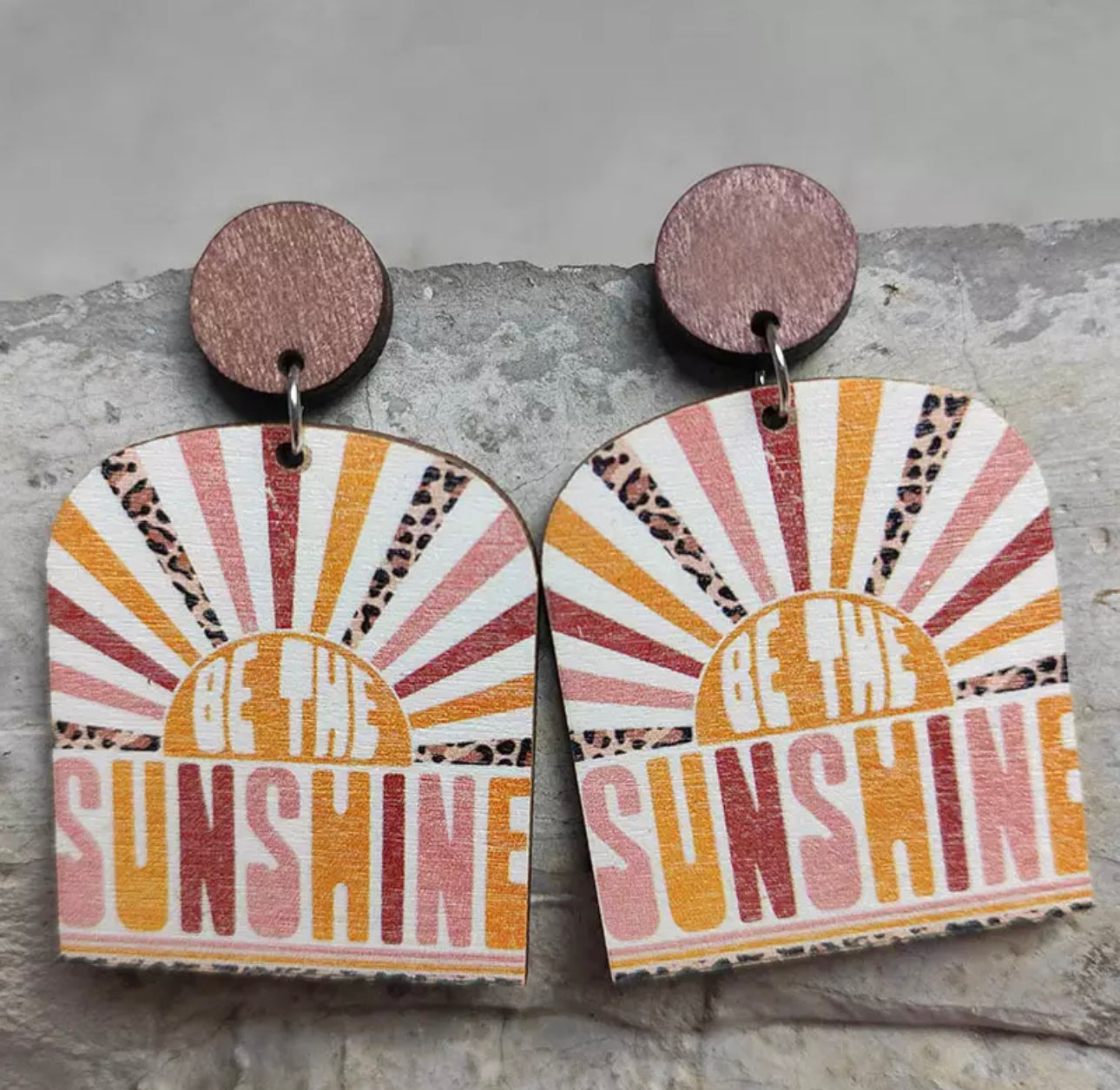 Be the Sunshine Wooden Earrings