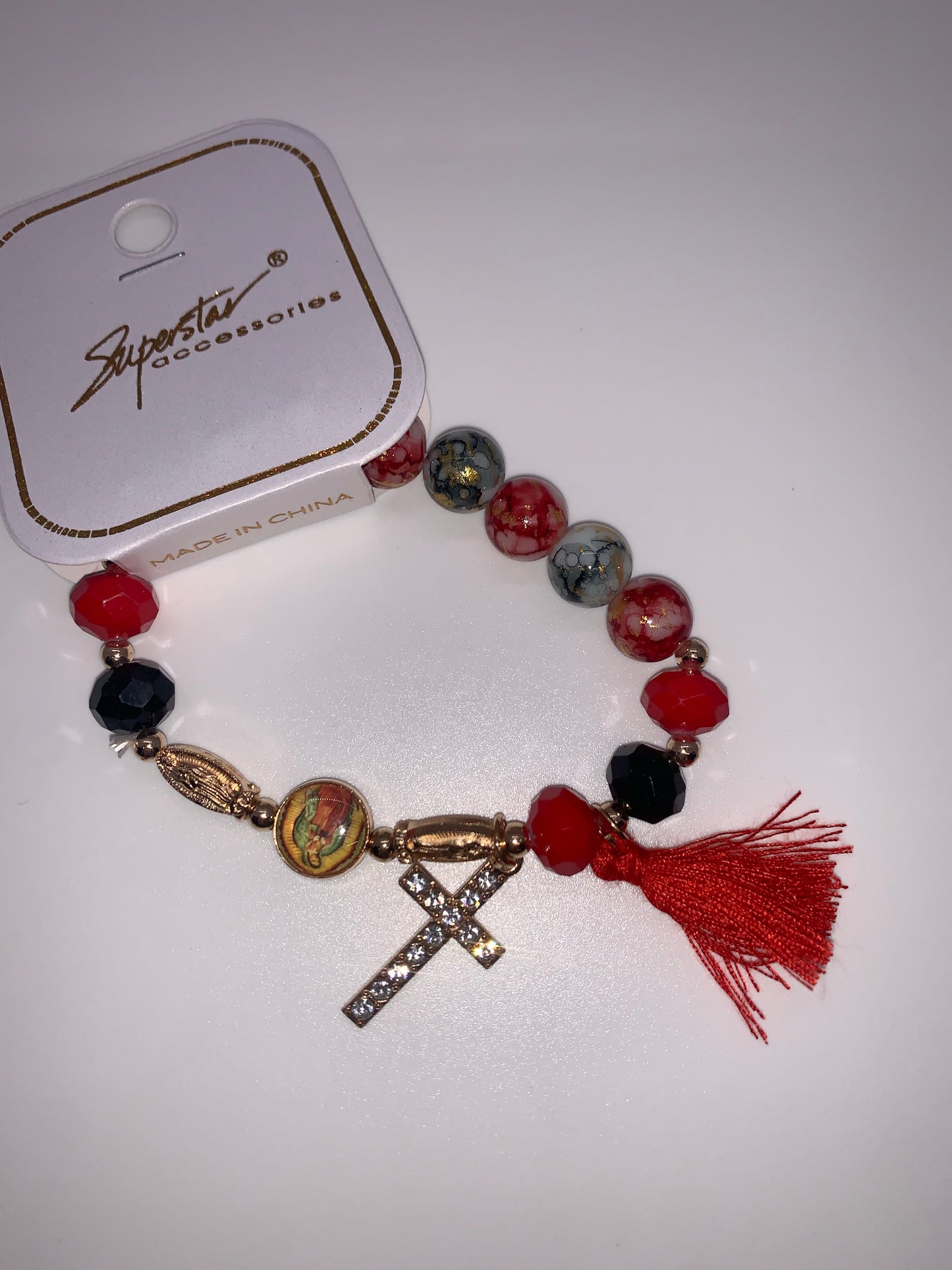 Mary/Cross Tassel Bracelets