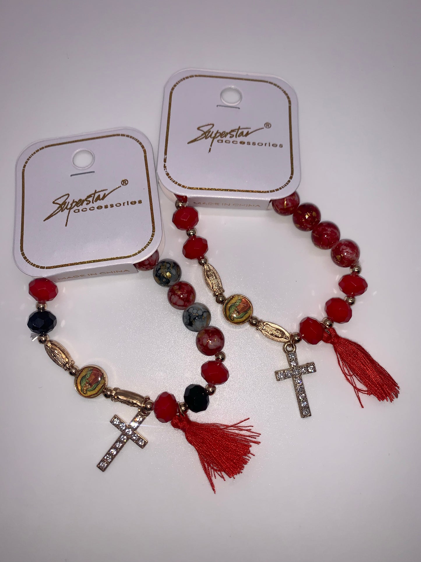 Mary/Cross Tassel Bracelets