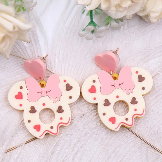 Cupcake Heart Mouse Earrings